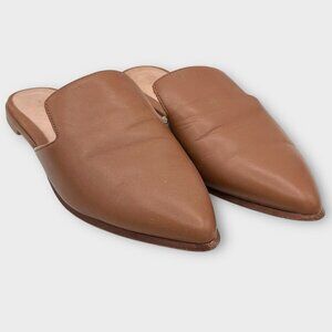 Madewell Gemma Cognac Pointed Toe Mule Flats